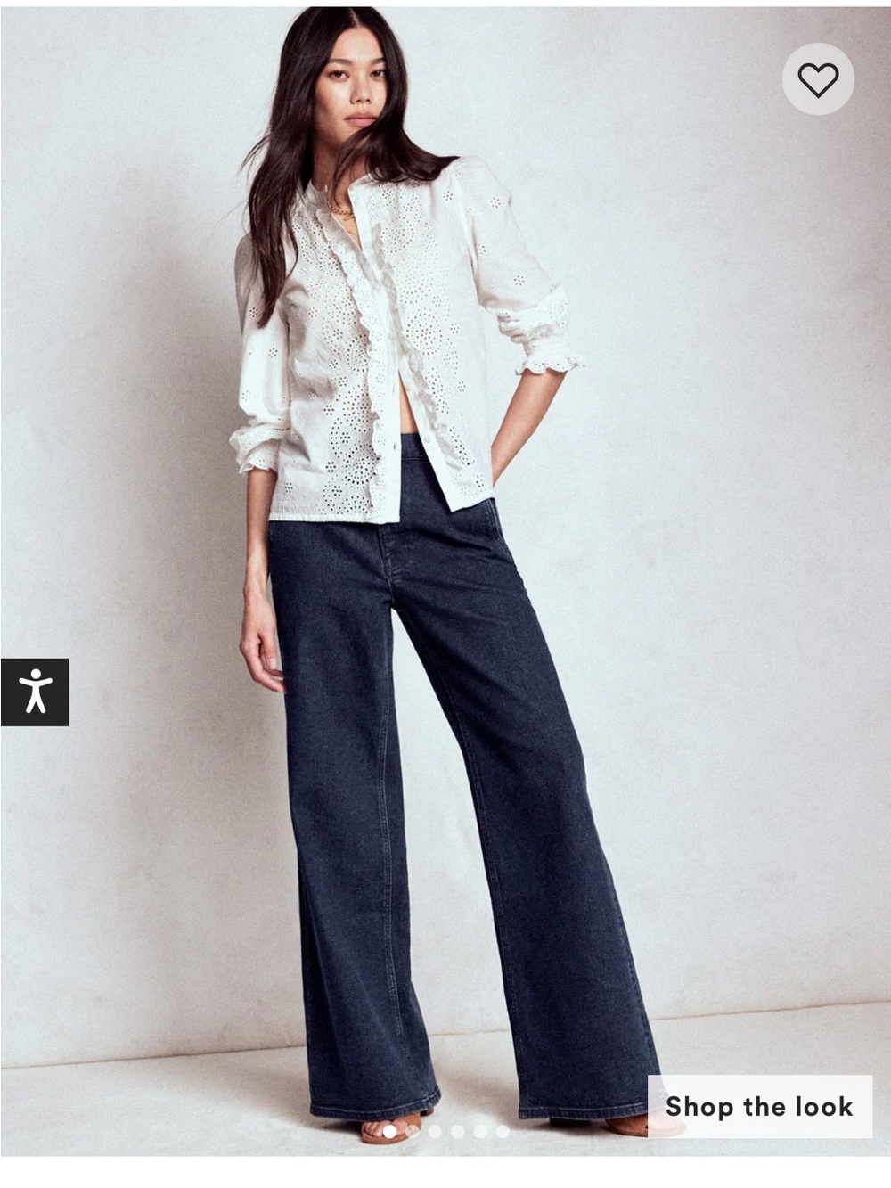 Boden High Rise Clean Wide Jeans